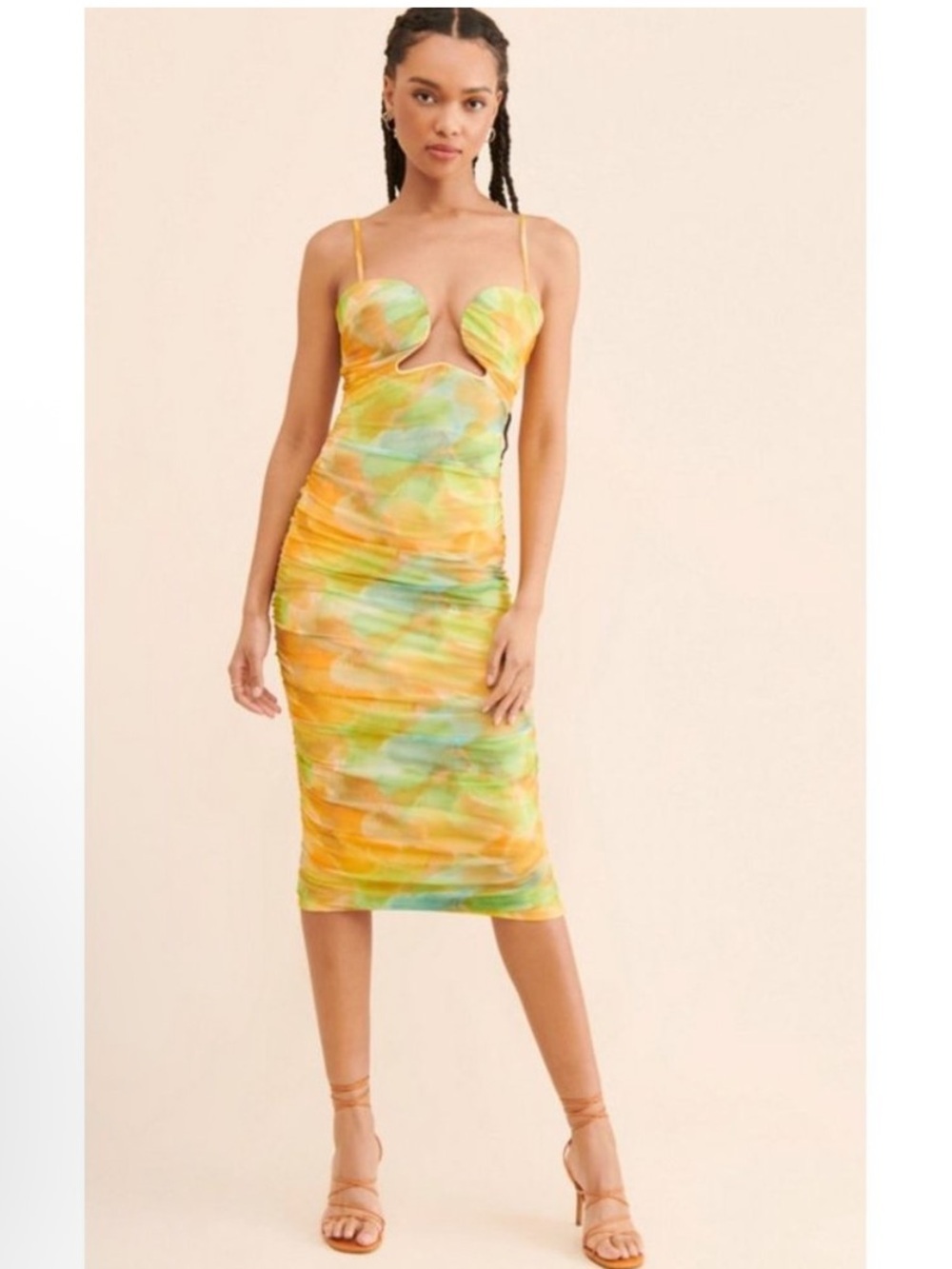 NWT Audette Studios Joss Mesh Midi Dress $268 Size M